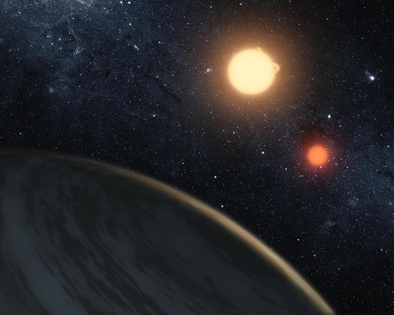 Three Eclipsing Bodies Artist Concept