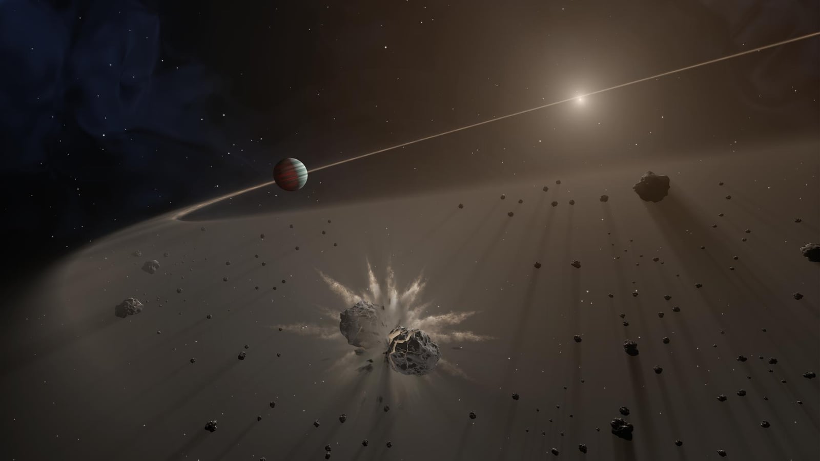 Giant Exoplanet and Debris Disk (Artist's Concept)